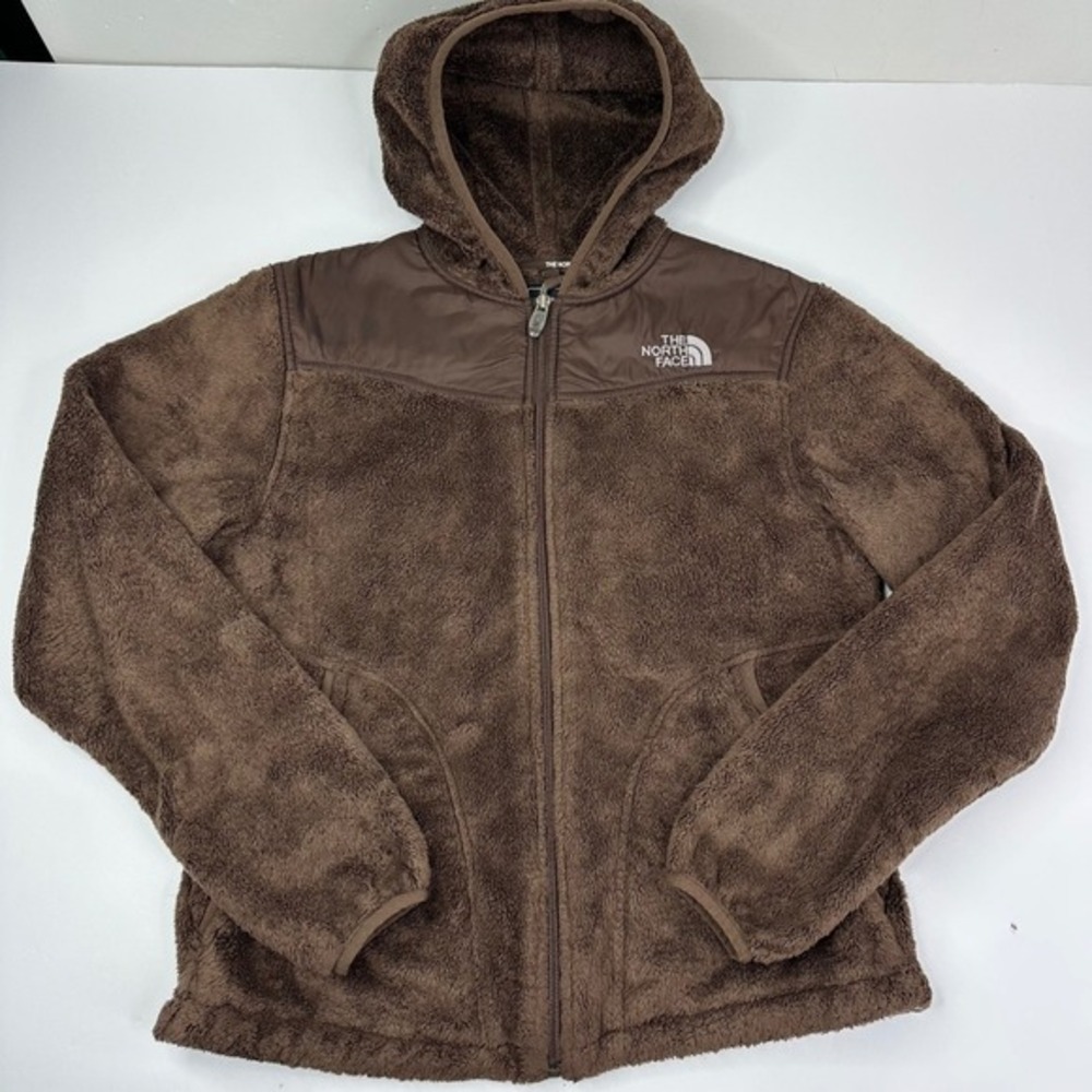 The North Face Brown Oso Fuzzy Fleece Athletic Hooded Jacket Womens Size Small - Picture 5 of 16